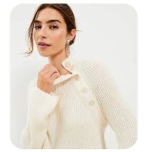 LOFT Women’s Cream Sweater Mock Neck